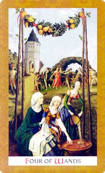 4 de Bastos en posición invertida - Tarot10