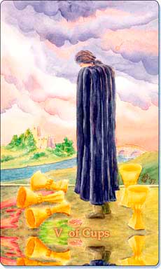 5 de copas en posición vertical - Tarot10