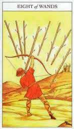 8 de Bastos en posición vertical - Tarot10