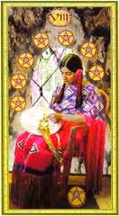 8 de oros en posición invertida - Tarot10