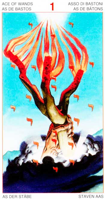 As de Bastos - Arcanos Menores - Golden Dawn Tarot