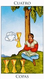 Cuatro de Copas - Arcanos Menores del Tarot - Radiant