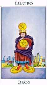 Cuatro de Oros - Arcanos Menores del Tarot - Radiant