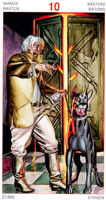 Diez de Bastos - Arcanos Menores - Golden Dawn Tarot