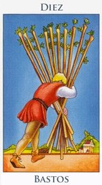 Diez de Bastos - Arcanos Menores del Tarot - Radiant