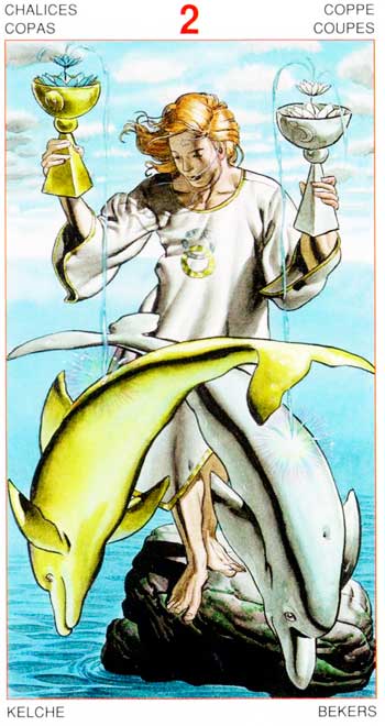 Dos de Copas - Arcanos Menores - Golden Dawn Tarot