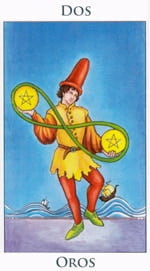 Dos de Oros - Arcanos Menores del Tarot - Radiant
