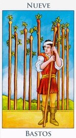 Nueve de Bastos - Arcanos Menores del Tarot - Radiant