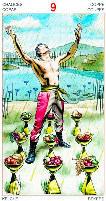 Nueve de Copas - Arcanos Menores - Golden Dawn Tarot