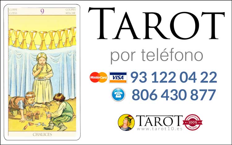 Nueve de Copas de los Arcanos Menores del Tarot - Tarot por Teléfono