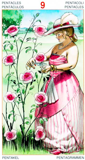 Nueve de Oros - Arcanos Menores - Golden Dawn Tarot