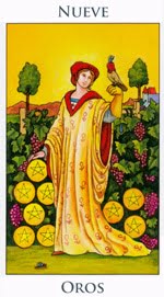 Nueve de Oros - Arcanos Menores del Tarot - Radiant