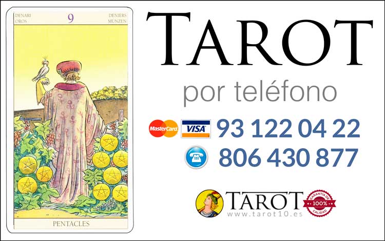 Nueve de Oros de los Arcanos Menores del Tarot - Tarot por Teléfono