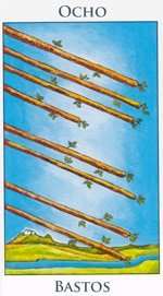 Ocho de Bastos - Arcanos Menores del Tarot - Radiant