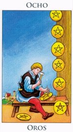 Ocho de Oros - Arcanos Menores del Tarot - Radiant