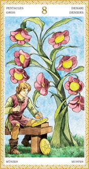 Ocho de Oros - Arcanos Menores del Tarot