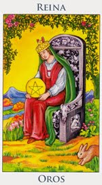 Reina de Oros - Arcanos Menores del Tarot - Cartas de LA Corte - Radiant