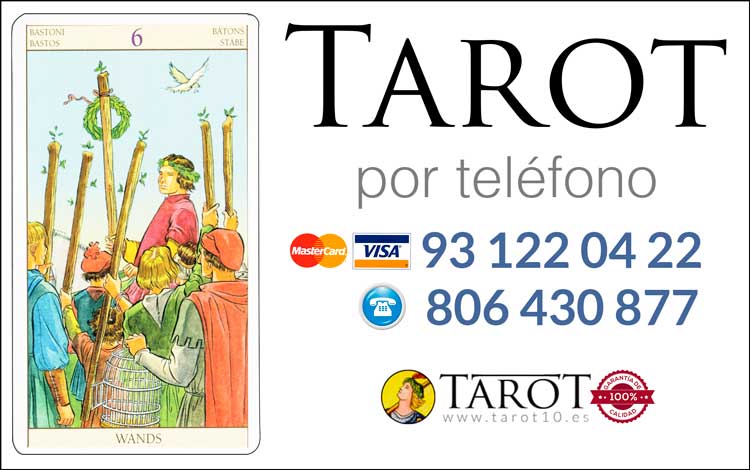 Seis de Bastos de los Arcanos Menores del Tarot - Tarot por Teléfono