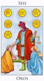 Seis de Oros - Arcanos Menores del Tarot - Radiant