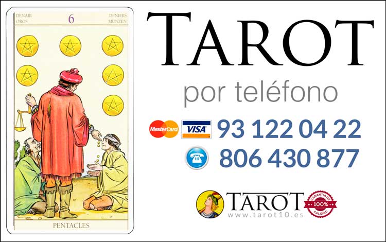 Seis de Oros de los Arcanos Menores del Tarot - Tarot por Teléfono