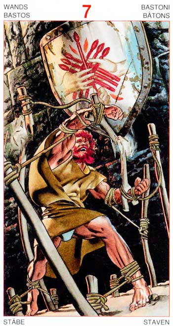 Siete de Bastos - Arcanos Menores - Golden Dawn Tarot