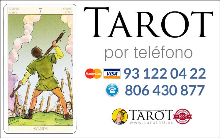 Siete de Bastos de los Arcanos Menores del Tarot - Tarot por Teléfono