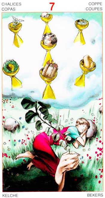Siete de Copas - Arcanos Menores - Golden Dawn Tarot