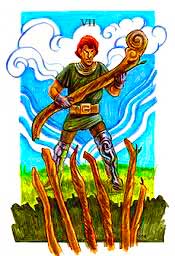 Simbologia del Siete de Bastos - Tarot10