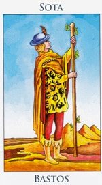 Sota de Bastos - Arcanos Menores del Tarot - Radiant