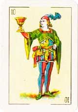 Sota de Copas en posición Vertical - Tarot10