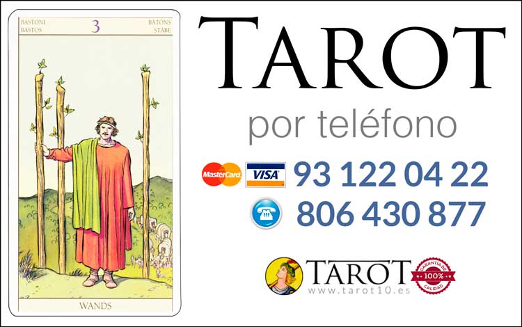 Tres de Bastos de los Arcanos Menores del Tarot - Tarot por Teléfono
