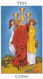 Tres de Copas - Arcanos Menores del Tarot - Radiant