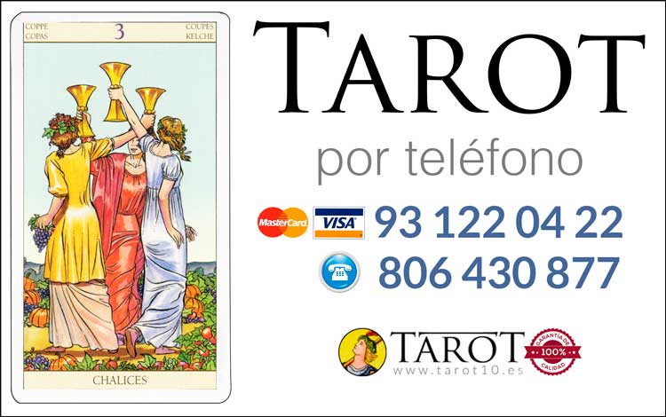 Tres de Copas de los Arcanos Menores del Tarot - Tarot por Teléfono