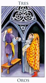 Tres de Oros - Arcanos Menores del Tarot - Radiant