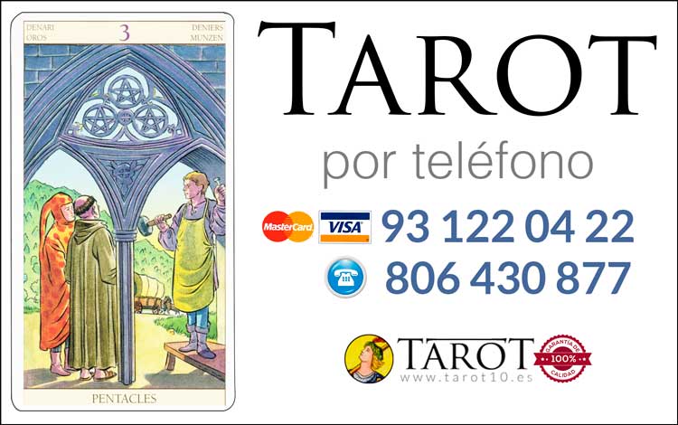 Tres de Oros de los Arcanos Menores del Tarot - Tarot por Teléfono