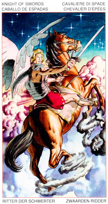 Caballo de Espadas - Arcanos Menores - Golden Dawn Tarot