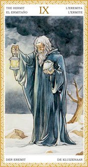 El Ermitaño - Arcanos Mayores del Tarot Dorado