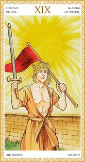 El Sol - Arcanos Mayores del Tarot Dorado