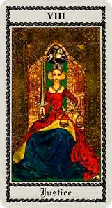 La Justicia en posición inversa - Arcanos Mayores del Tarot