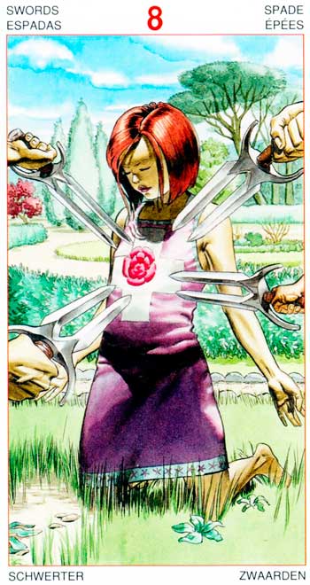 Ocho de Espadas - Arcanos Menores - Golden Dawn Tarot