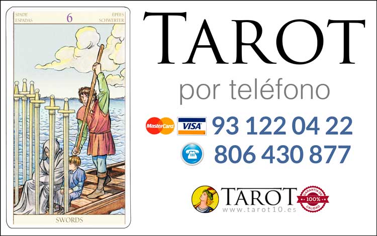 Seis de Espadas de los Arcanos Menores del Tarot - Tarot por Teléfono