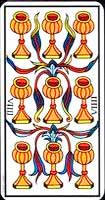 Nueve de copas en una tirada de Tarot - Tarot10